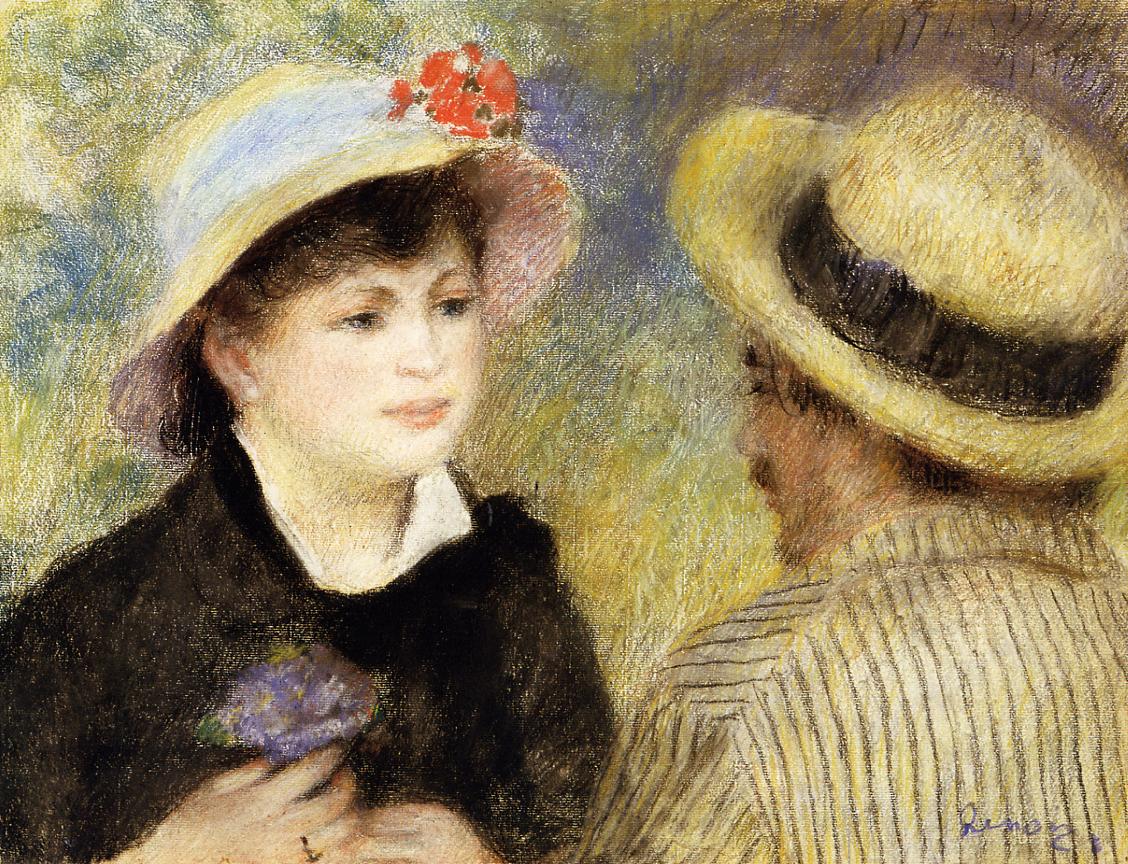 Boating Couple (Aline Charigot and Renoir) - Pierre-Auguste Renoir painting on canvas